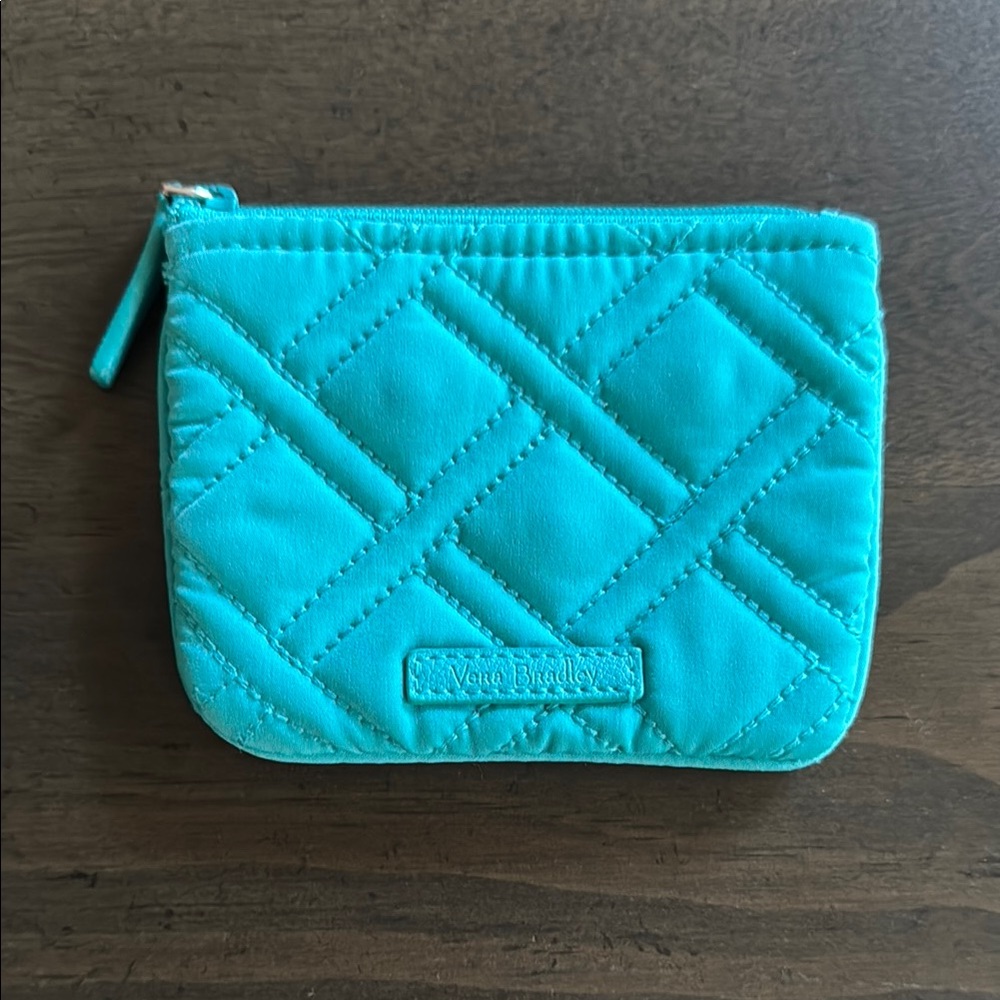 Vera Bradley Quilted Aqua Pouch